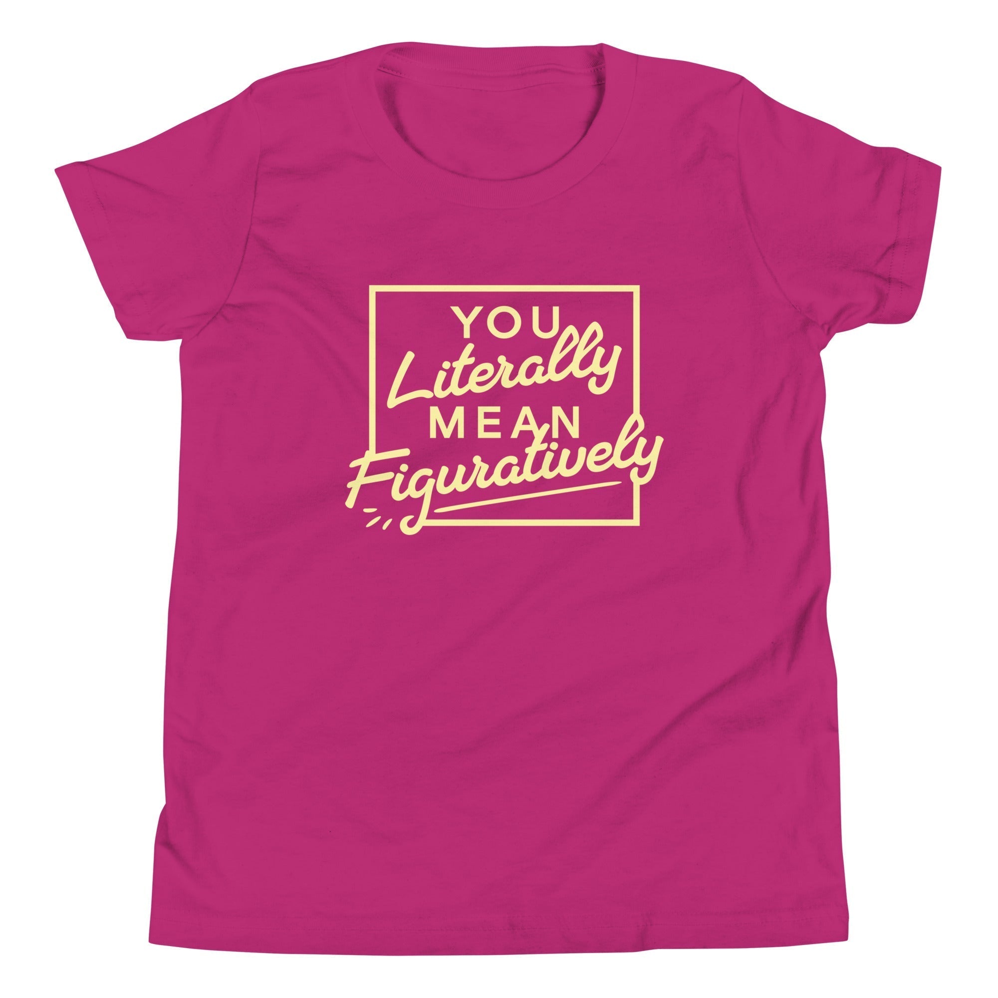 You Literally Mean Figuratively Kid's Youth Tee Hoodie, Sweatshirt | CoreVibeTees.com (Image 4)
