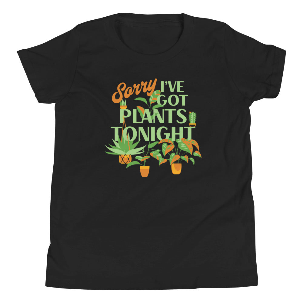 Sorry I've Got Plants Tonight Kid's Youth Tee Hoodie, Sweatshirt | CoreVibeTees.com (Image 1)