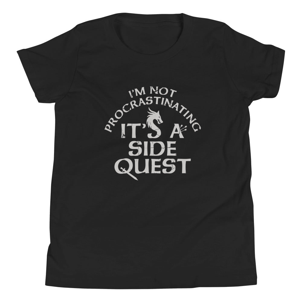 I'm Not Procrastinating, It's A Side Quest Kid's Youth Tee Hoodie, Sweatshirt | CoreVibeTees.com (Image 1)