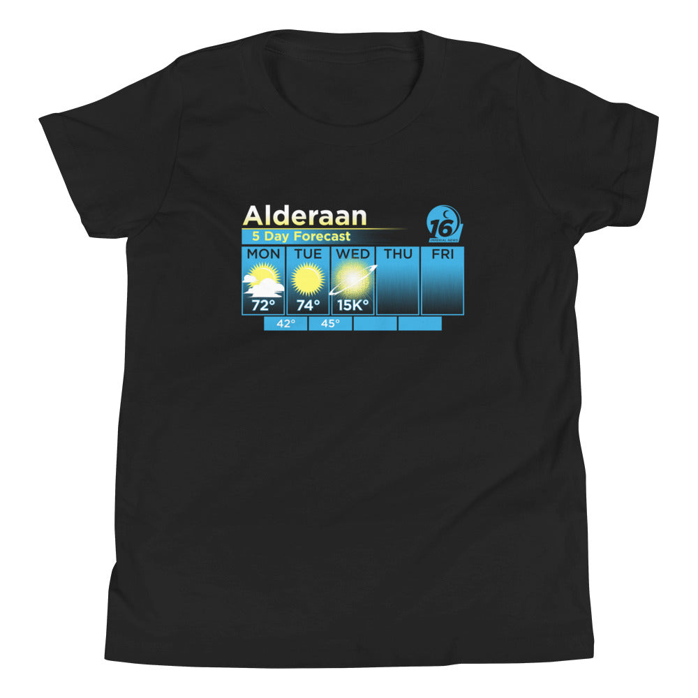 Alderaan 5 Day Forecast Kid's Youth Tee Hoodie, Sweatshirt | CoreVibeTees.com (Image 2)