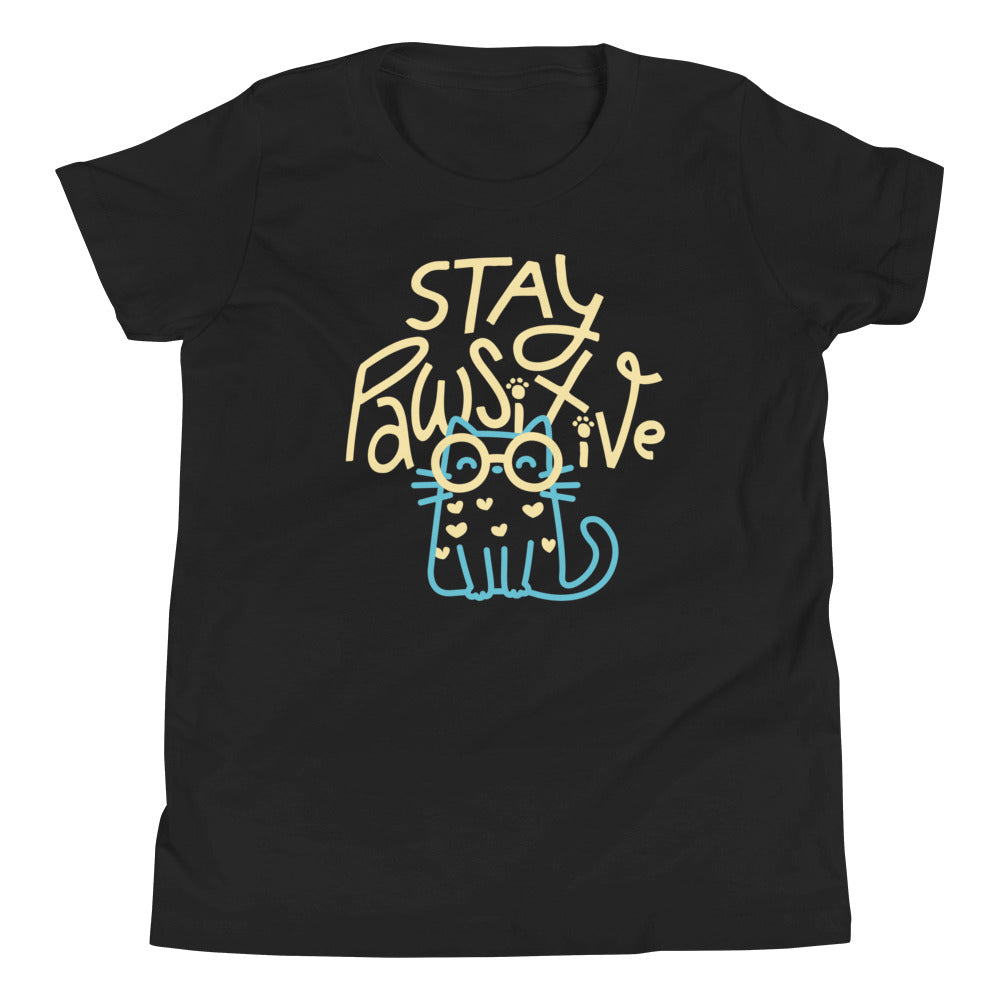 Stay Pawsitive Kid's Youth Tee Hoodie, Sweatshirt | CoreVibeTees.com (Image 2)