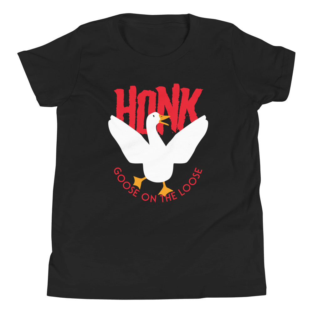 Honk Goose On The Loose Kid's Youth Tee Hoodie, Sweatshirt | CoreVibeTees.com (Image 1)