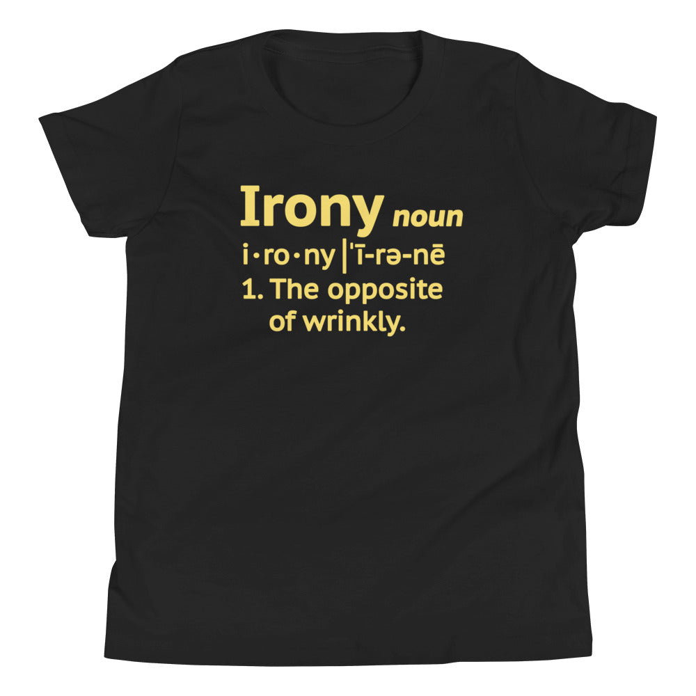 Irony Definition Kid's Youth Tee Hoodie, Sweatshirt | CoreVibeTees.com (Image 2)