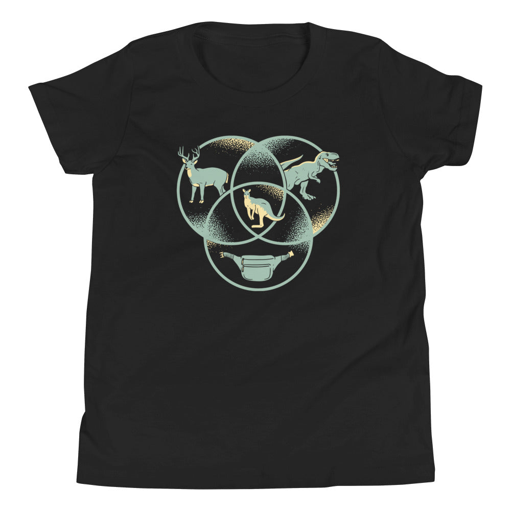 Kangaroo Venn Diagram Kid's Youth Tee Hoodie, Sweatshirt | CoreVibeTees.com (Image 1)