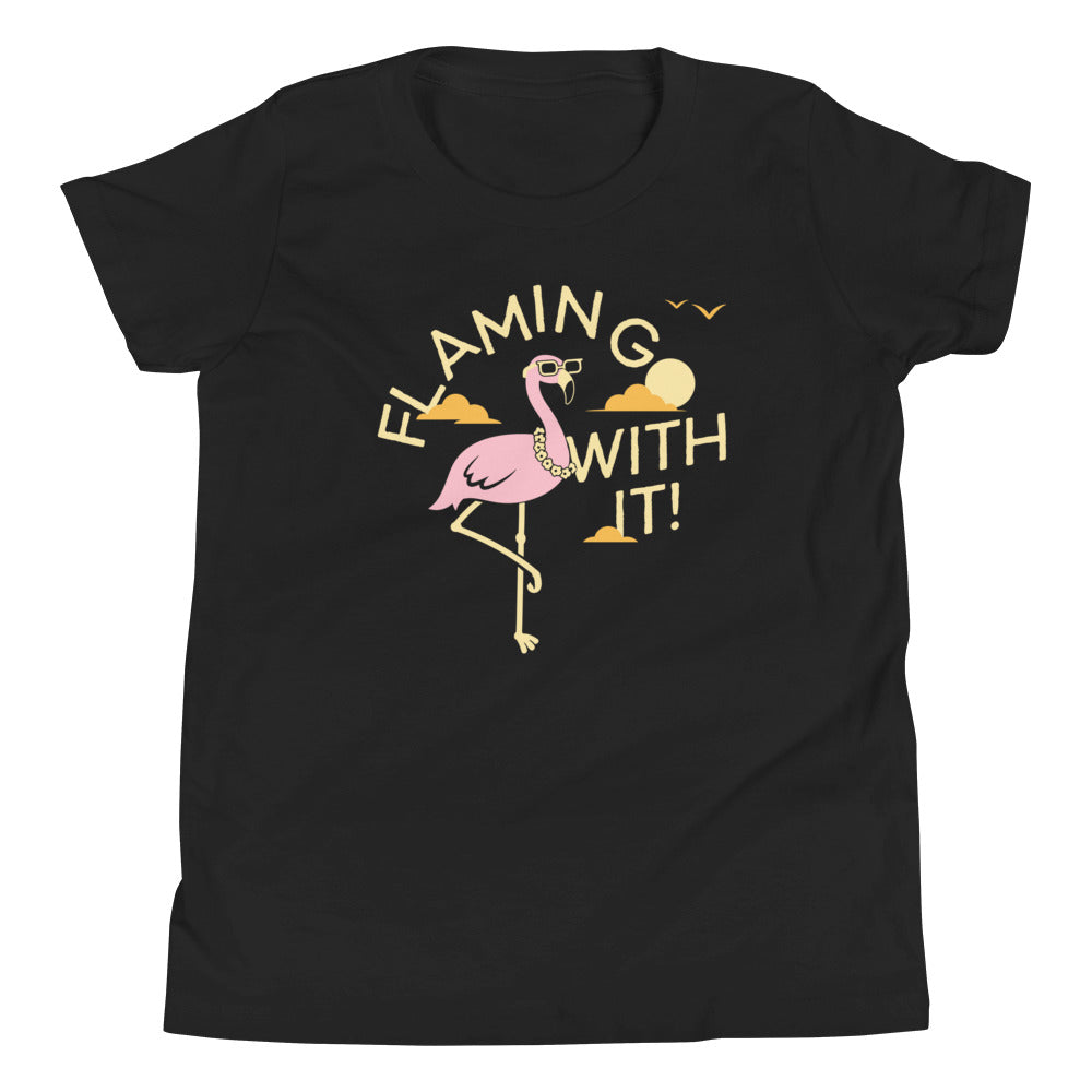 Flamingo With It Kid's Youth Tee Hoodie, Sweatshirt | CoreVibeTees.com (Image 2)