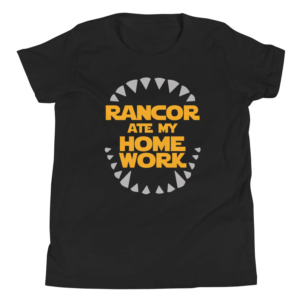 Rancor Ate My Homework Kid's Youth Tee Hoodie, Sweatshirt | CoreVibeTees.com (Image 1)