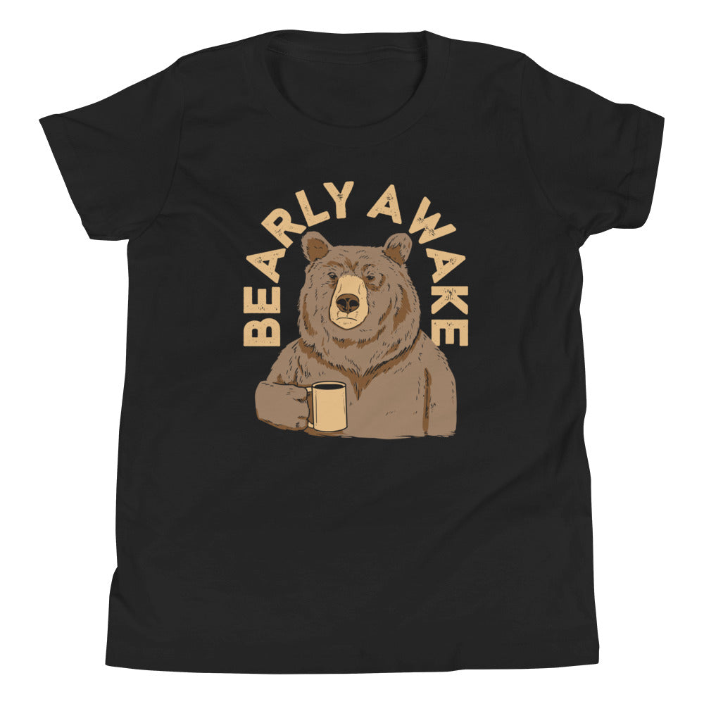 Bearly Awake Kid's Youth Tee Hoodie, Sweatshirt | CoreVibeTees.com (Image 1)