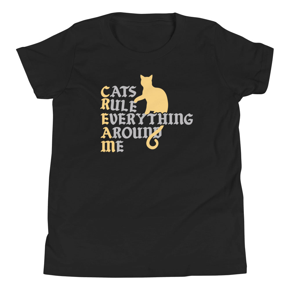 Cats Rule Everything Around Me Kid's Youth Tee Hoodie, Sweatshirt | CoreVibeTees.com (Image 1)
