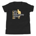Cats Rule Everything Around Me Kid's Youth Tee Hoodie, Sweatshirt | CoreVibeTees.com (Image 1)