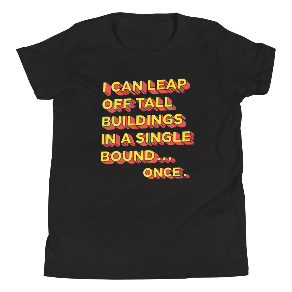 Tall Buildings In A Single Bound Kid's Youth Tee Hoodie, Sweatshirt | CoreVibeTees.com (Image 2)