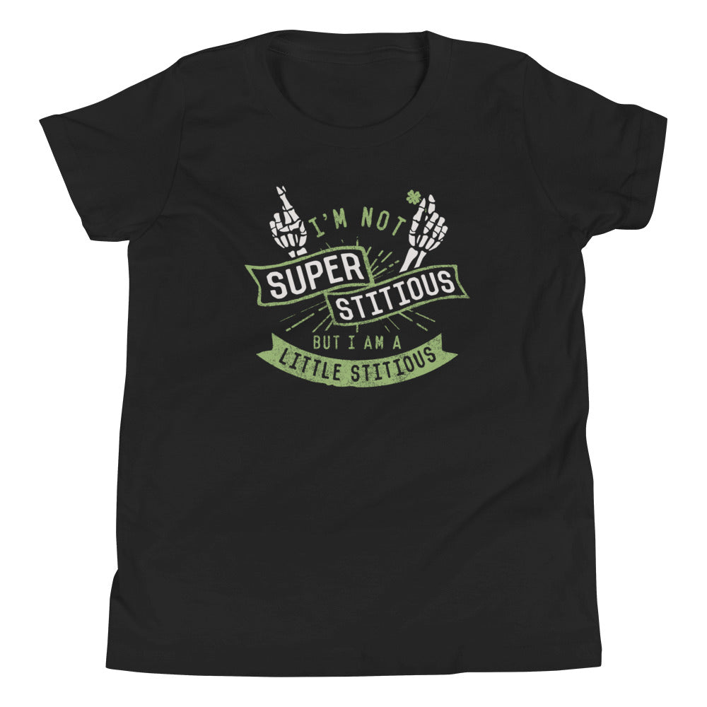 I'm Not Superstitious, But I Am A Little Stitious Kid's Youth Tee Hoodie, Sweatshirt | CoreVibeTees.com (Image 2)
