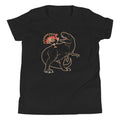 Turkey Riding T-Rex Kid's Youth Tee Hoodie, Sweatshirt | CoreVibeTees.com (Image 1)
