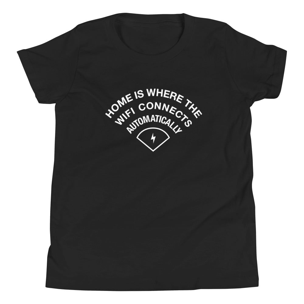 Home Is Where The WiFI Connects Automatically Kid's Youth Tee Hoodie, Sweatshirt | CoreVibeTees.com (Image 2)