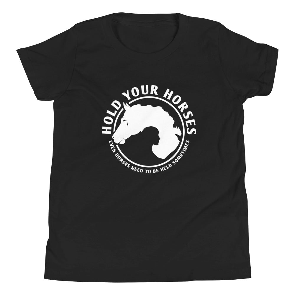 Hold Your Horses Kid's Youth Tee Hoodie, Sweatshirt | CoreVibeTees.com (Image 2)