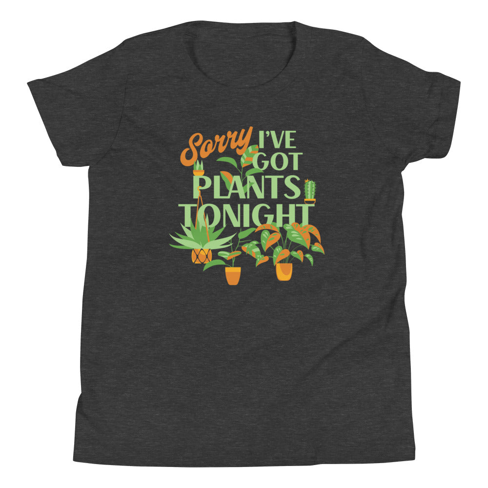Sorry I've Got Plants Tonight Kid's Youth Tee Hoodie, Sweatshirt | CoreVibeTees.com (Image 3)