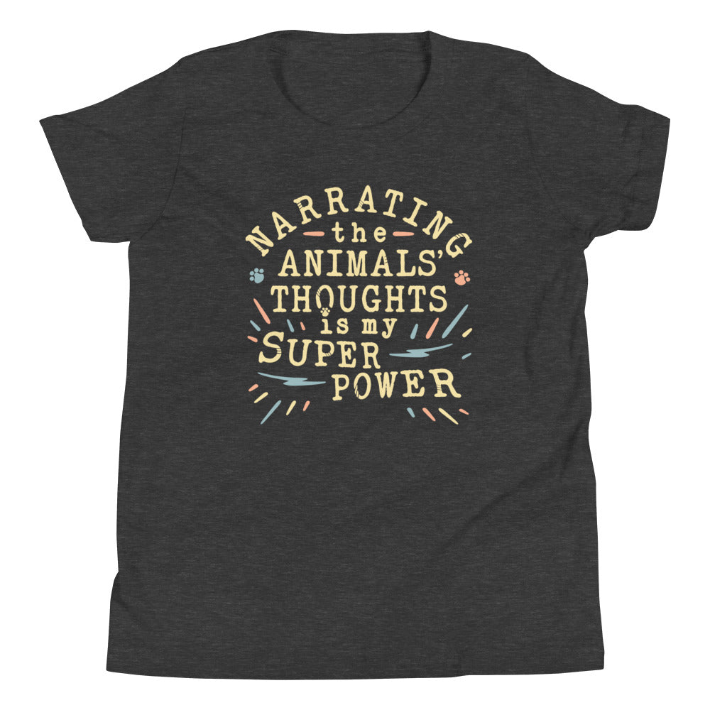 Narrating The Animals Thoughts Kid's Youth Tee Hoodie, Sweatshirt | CoreVibeTees.com (Image 3)