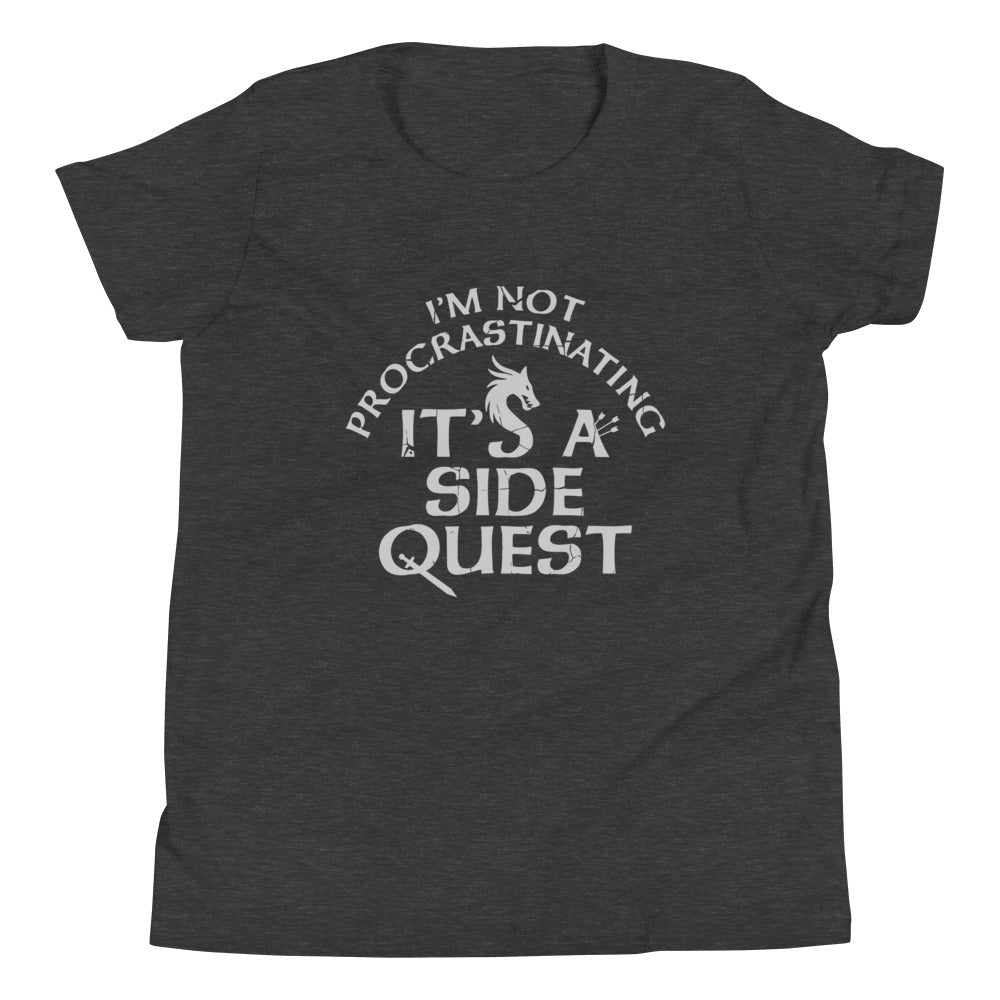 I'm Not Procrastinating, It's A Side Quest Kid's Youth Tee Hoodie, Sweatshirt | CoreVibeTees.com (Image 3)
