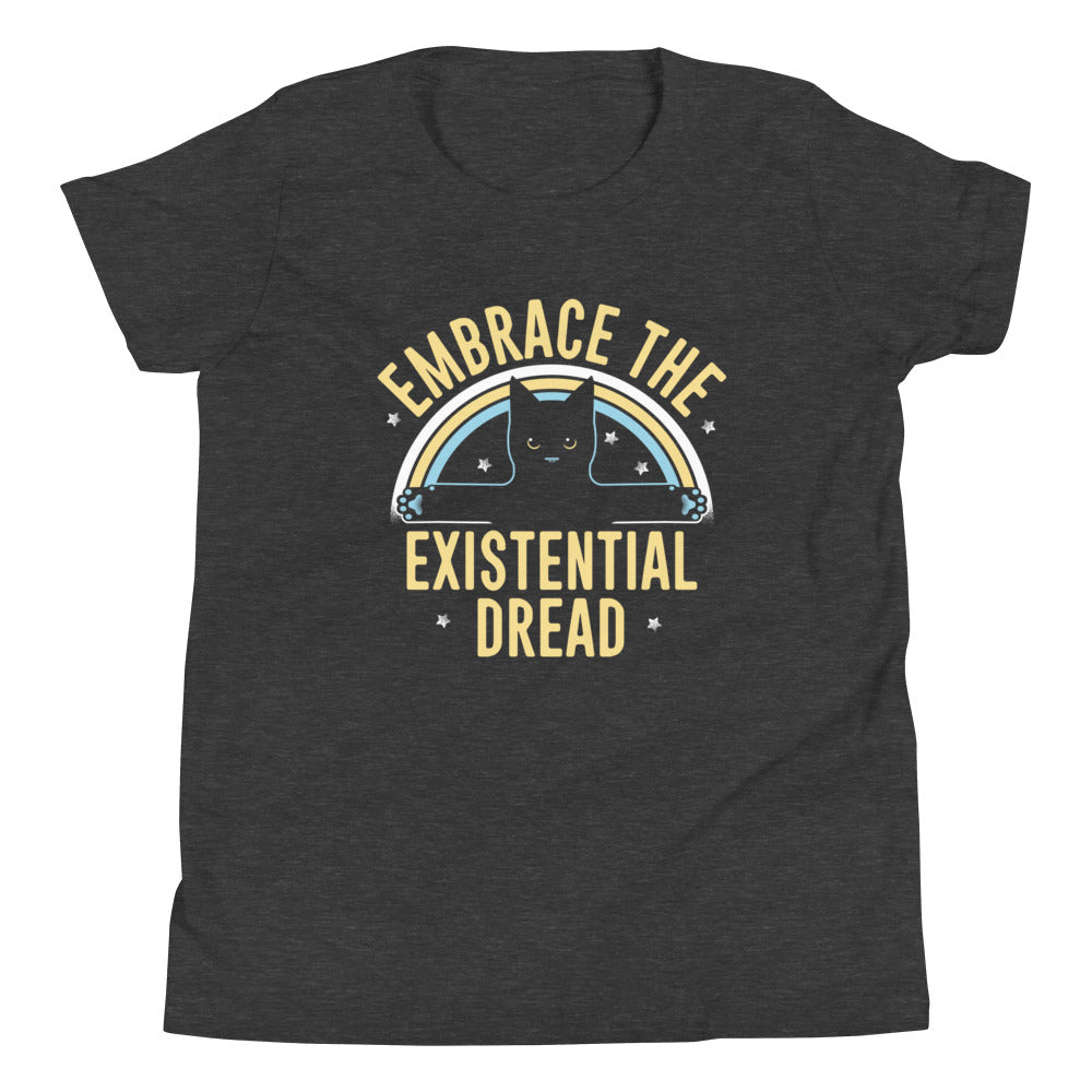 Embrace The Existential Dread Kid's Youth Tee Hoodie, Sweatshirt | CoreVibeTees.com (Image 1)