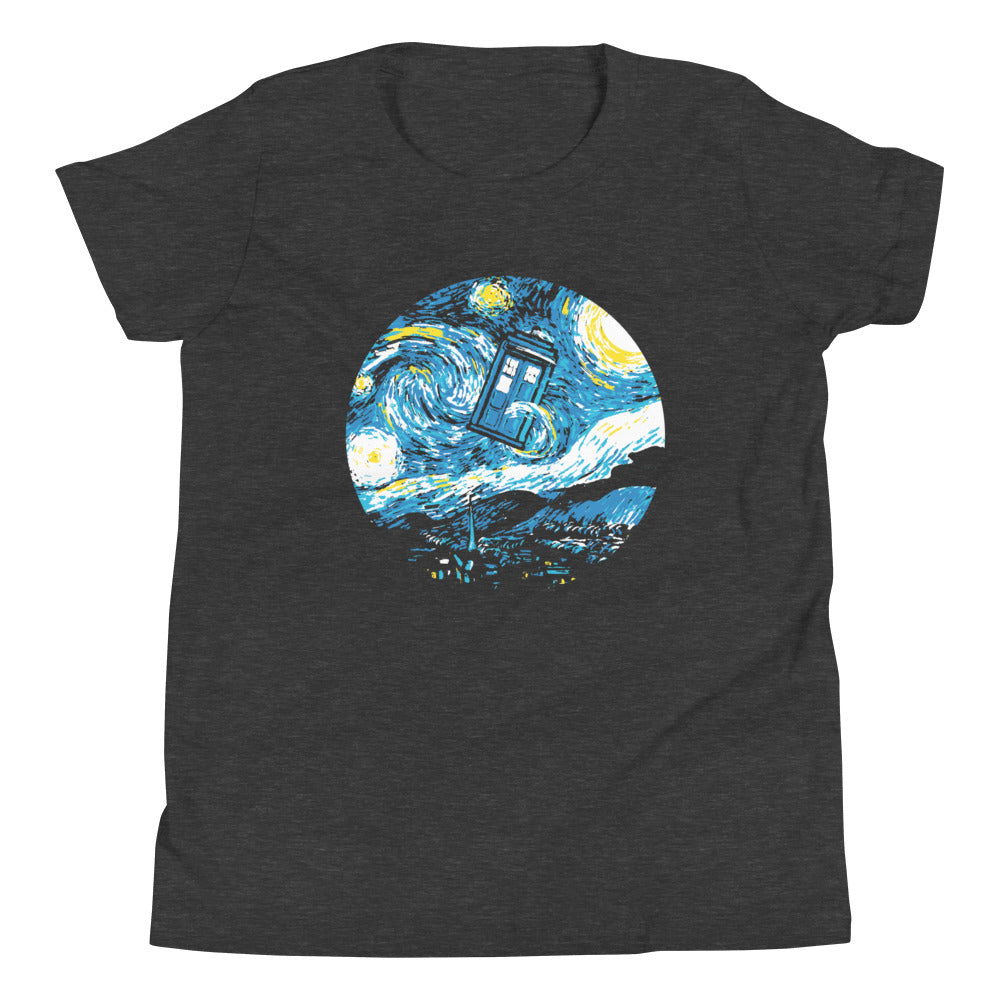 Starry Night Police Box Kid's Youth Tee Hoodie, Sweatshirt | CoreVibeTees.com (Image 3)