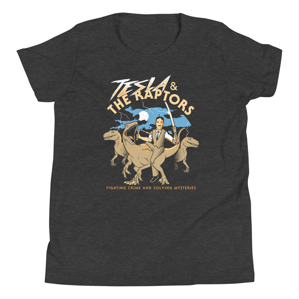 Tesla & The Raptors Kid's Youth Tee Hoodie, Sweatshirt | CoreVibeTees.com (Image 3)