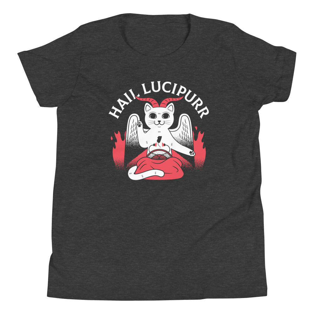 Hail Lucipurr Kid's Youth Tee Hoodie, Sweatshirt | CoreVibeTees.com (Image 3)