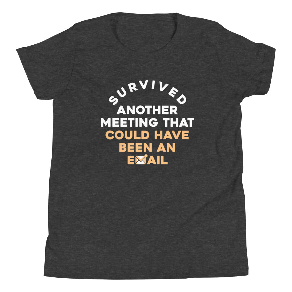 Survived Another Meeting Kid's Youth Tee Hoodie, Sweatshirt | CoreVibeTees.com (Image 1)