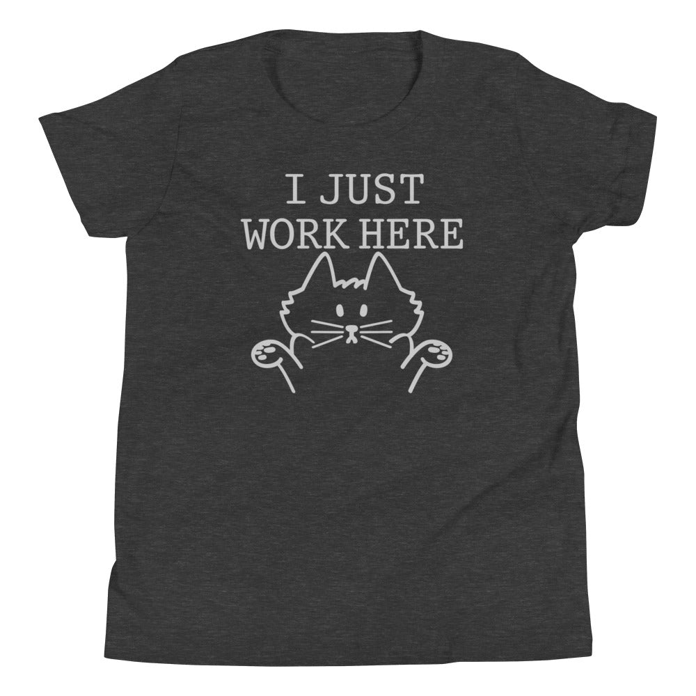 I Just Work Here Kid's Youth Tee Hoodie, Sweatshirt | CoreVibeTees.com (Image 3)