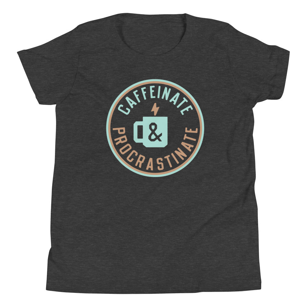 Caffeinate And Procrastinate Kid's Youth Tee Hoodie, Sweatshirt | CoreVibeTees.com (Image 4)