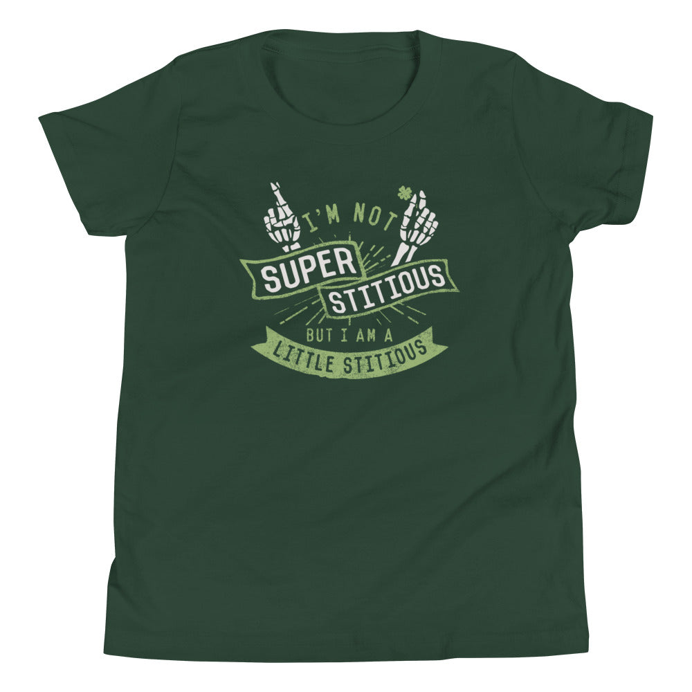I'm Not Superstitious, But I Am A Little Stitious Kid's Youth Tee Hoodie, Sweatshirt | CoreVibeTees.com (Image 4)