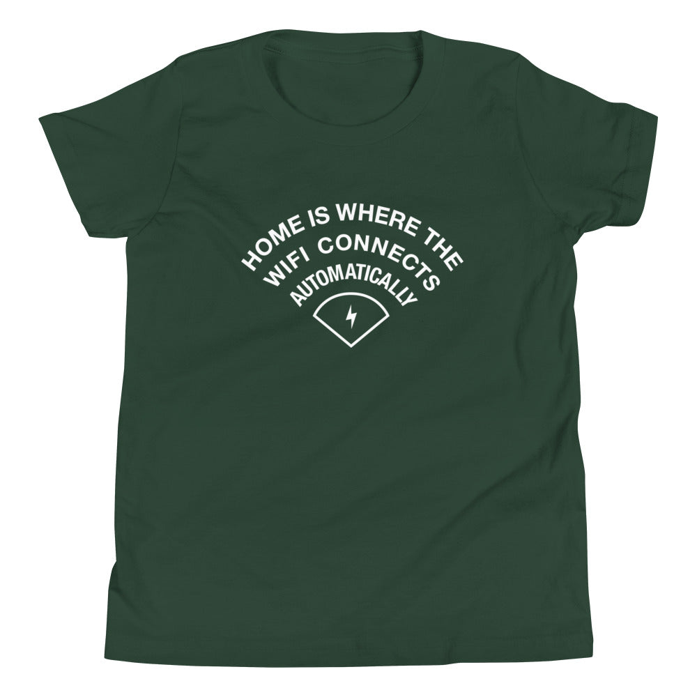 Home Is Where The WiFI Connects Automatically Kid's Youth Tee Hoodie, Sweatshirt | CoreVibeTees.com (Image 4)