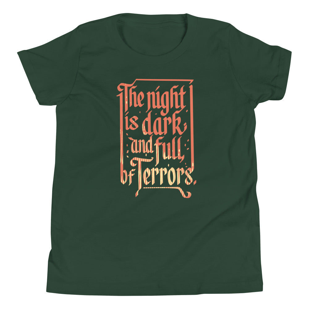 The Night Is Dark And Full Of Terrors Kid's Youth Tee Hoodie, Sweatshirt | CoreVibeTees.com (Image 3)