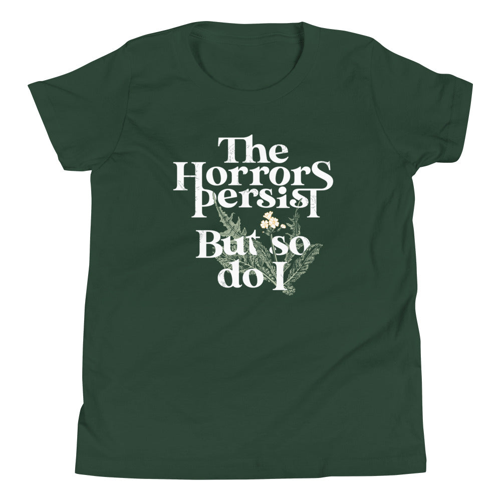 The Horrors Persist But So Do I Kid's Youth Tee Hoodie, Sweatshirt | CoreVibeTees.com (Image 4)