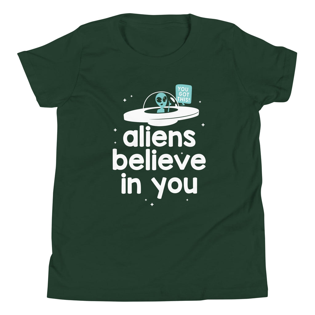 Aliens Believe In You Kid's Youth Tee Hoodie, Sweatshirt | CoreVibeTees.com (Image 4)
