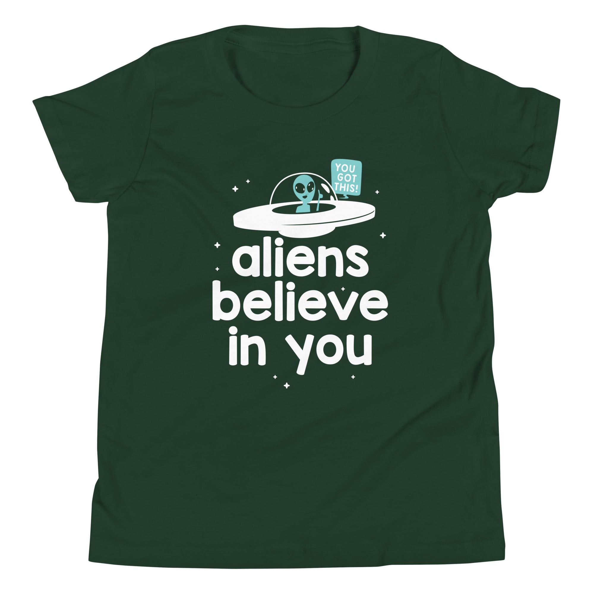 Aliens Believe In You Kid's Youth Tee Hoodie, Sweatshirt | CoreVibeTees.com (Image 4)