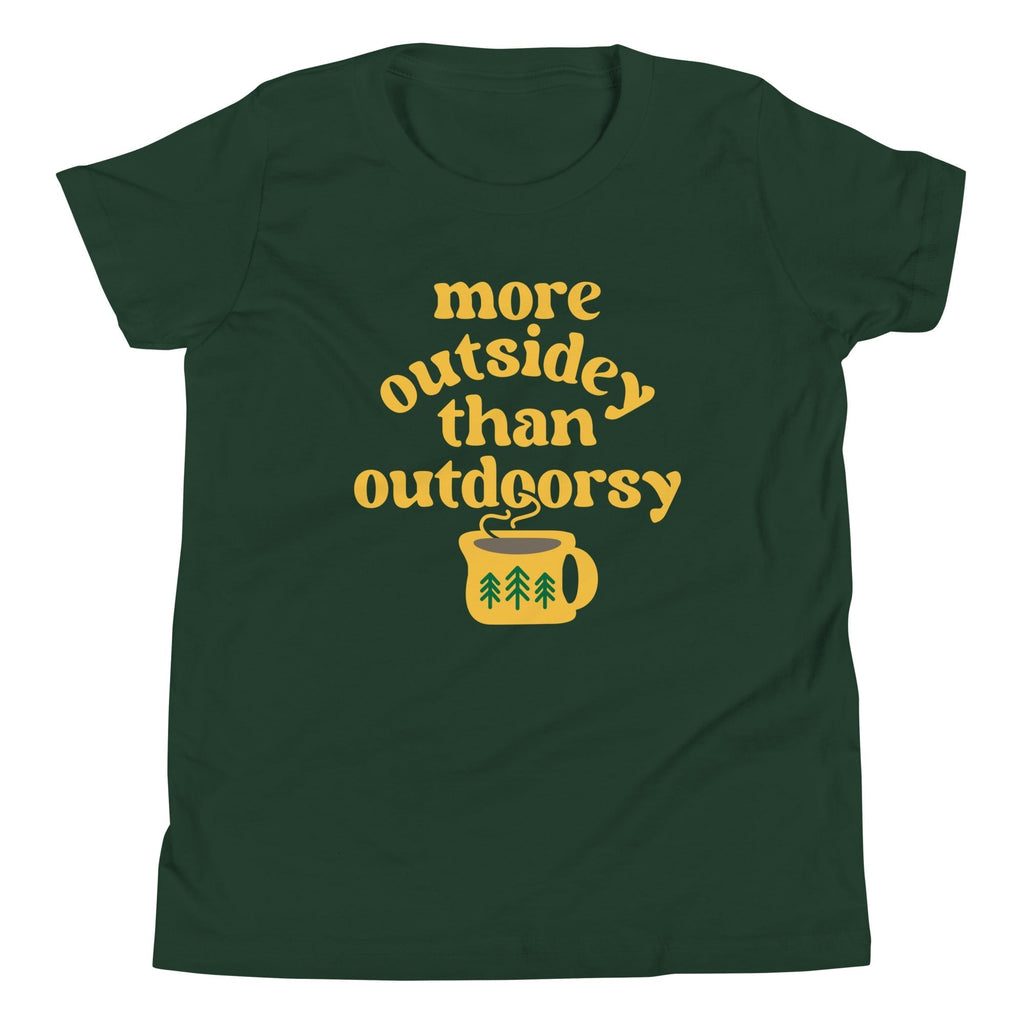 More Outsidey Than Outdoorsy Kid's Youth Tee Hoodie, Sweatshirt | CoreVibeTees.com (Image 1)