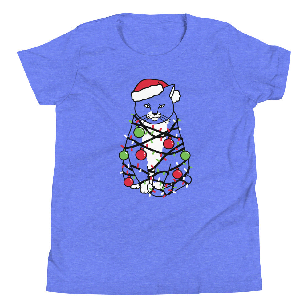 Meowy Christmas Kid's Youth Tee Hoodie, Sweatshirt | CoreVibeTees.com (Image 3)