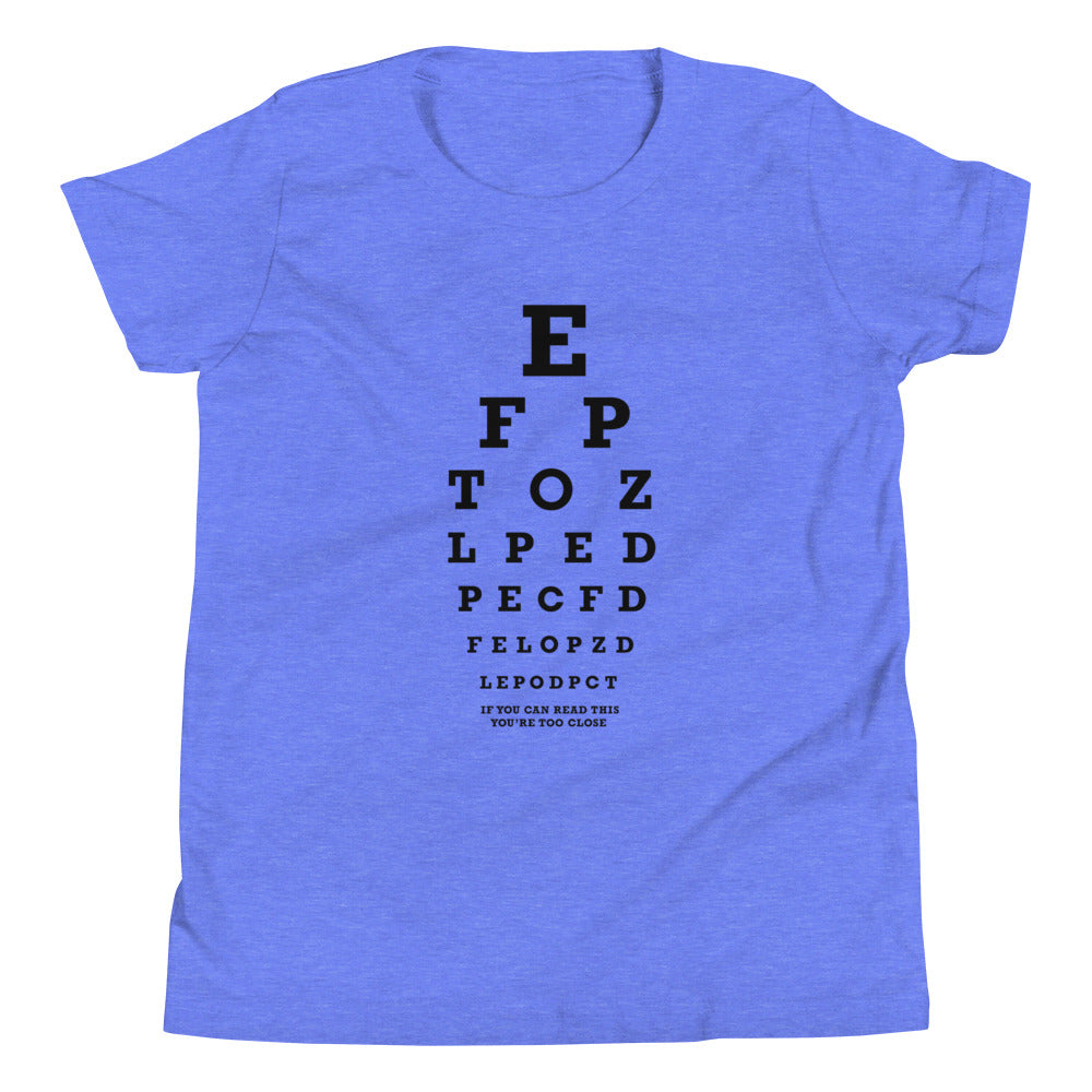 Too Close Eye Chart Kid's Youth Tee Hoodie, Sweatshirt | CoreVibeTees.com (Image 5)