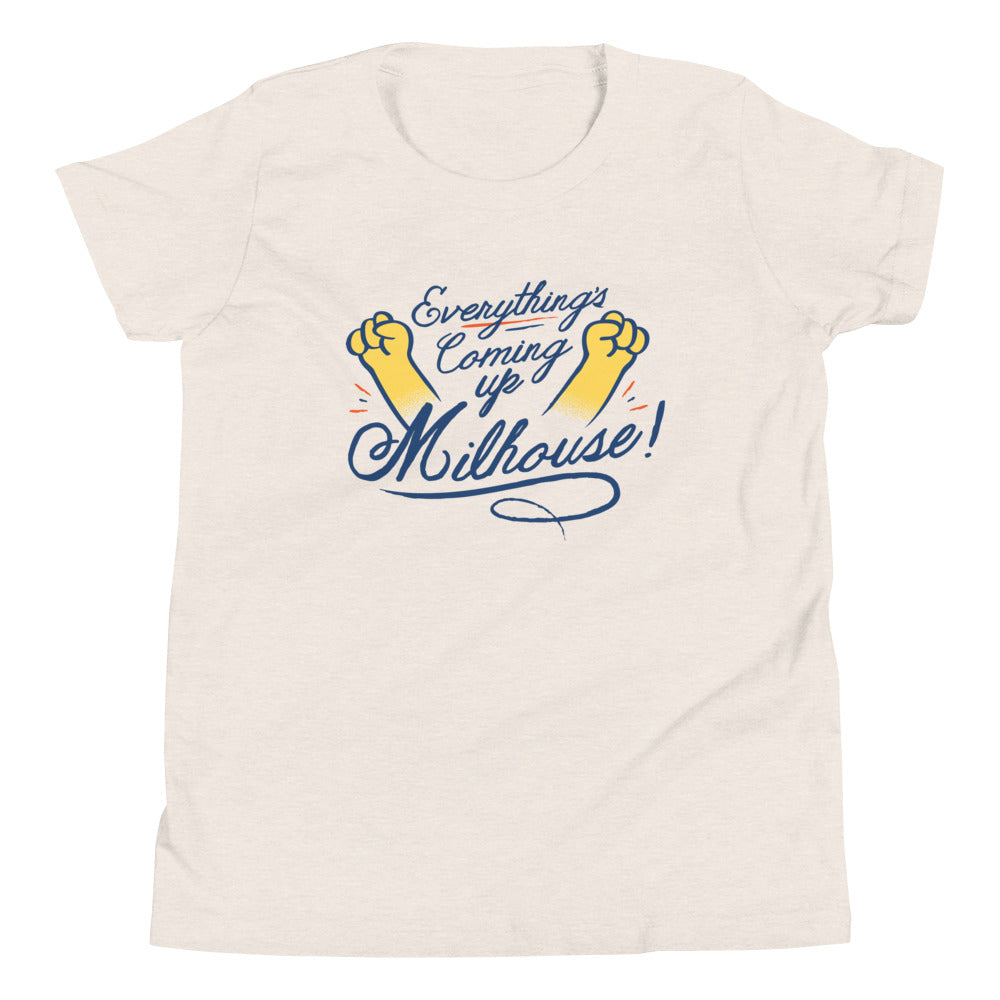 Everything's Coming Up Milhouse! Kid's Youth Tee Hoodie, Sweatshirt | CoreVibeTees.com (Image 4)