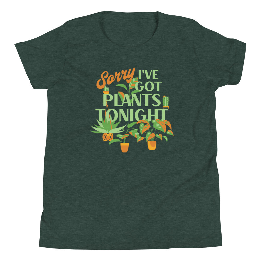 Sorry I've Got Plants Tonight Kid's Youth Tee Hoodie, Sweatshirt | CoreVibeTees.com (Image 5)