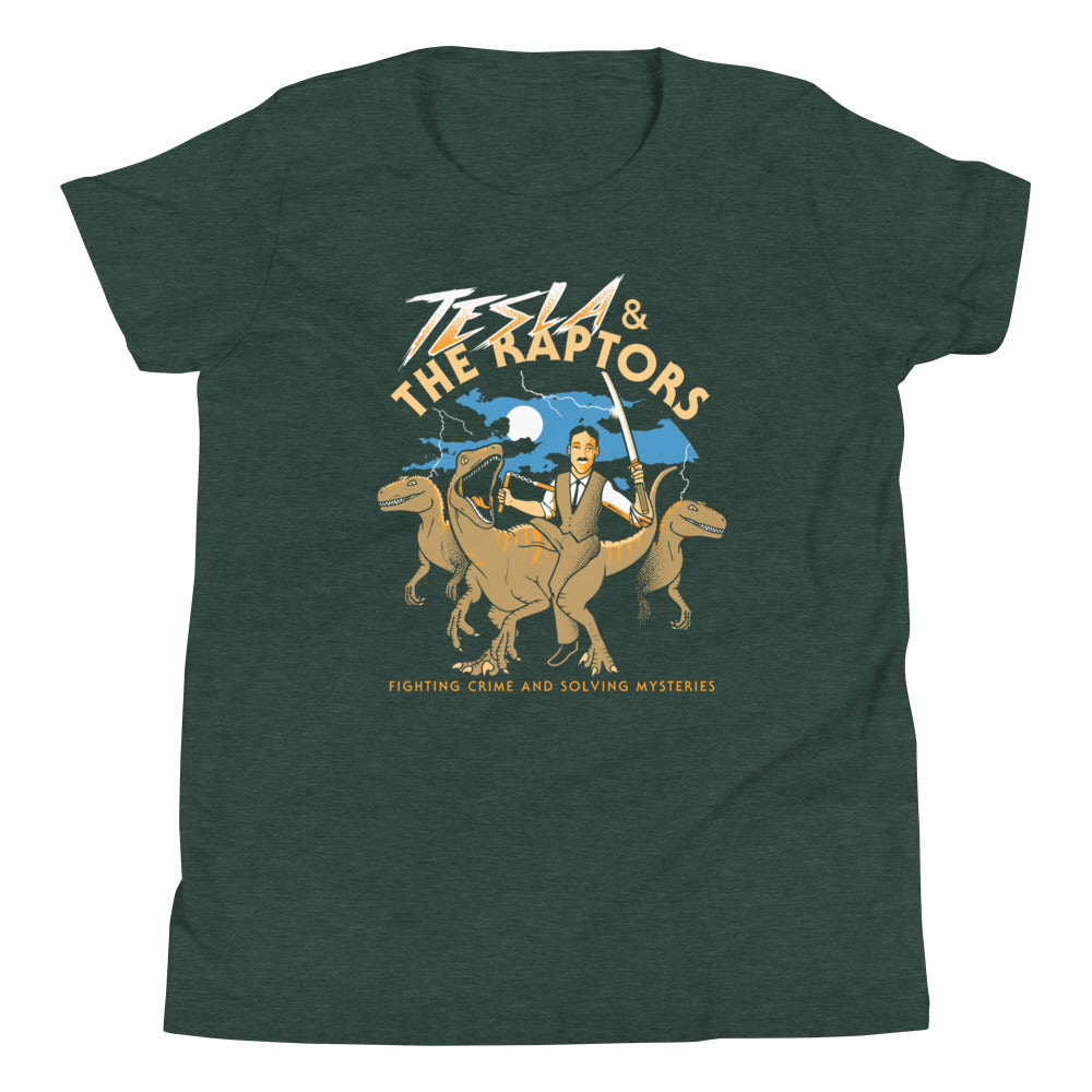 Tesla & The Raptors Kid's Youth Tee Hoodie, Sweatshirt | CoreVibeTees.com (Image 4)