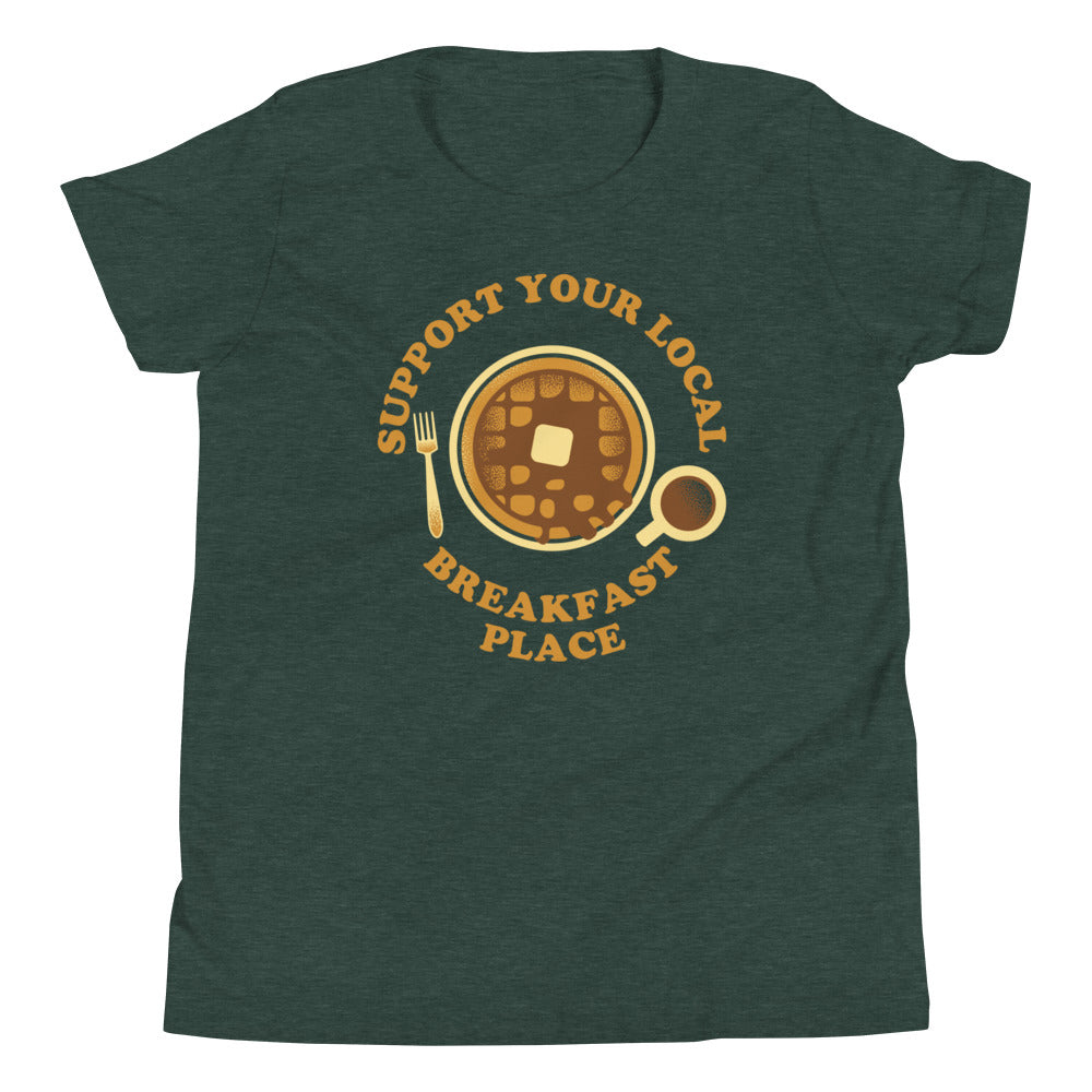 Support Your Local Breakfast Place Kid's Youth Tee Hoodie, Sweatshirt | CoreVibeTees.com (Image 4)