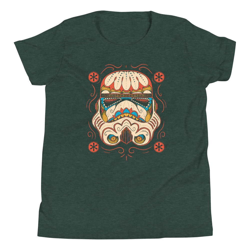Sugar Skull Trooper Kid's Youth Tee Hoodie, Sweatshirt | CoreVibeTees.com (Image 3)