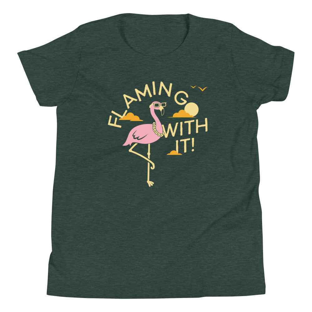 Flamingo With It Kid's Youth Tee Hoodie, Sweatshirt | CoreVibeTees.com (Image 5)