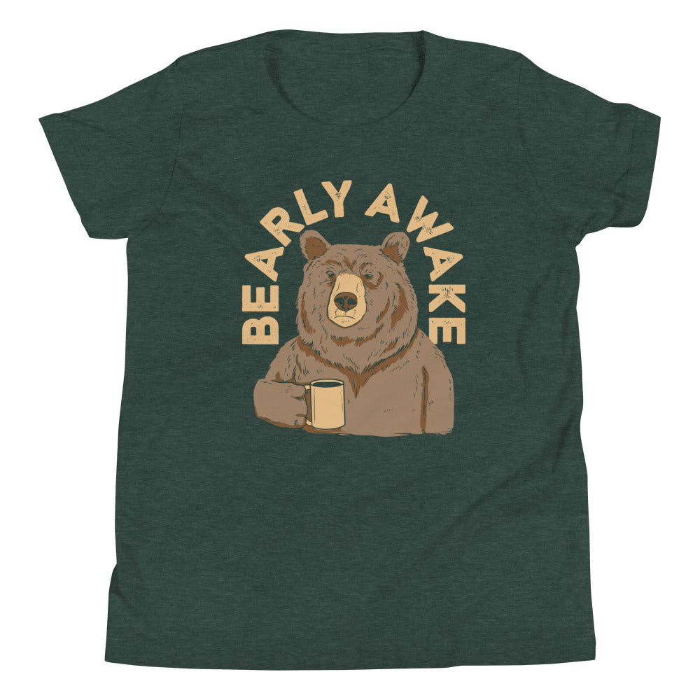 Bearly Awake Kid's Youth Tee Hoodie, Sweatshirt | CoreVibeTees.com (Image 4)
