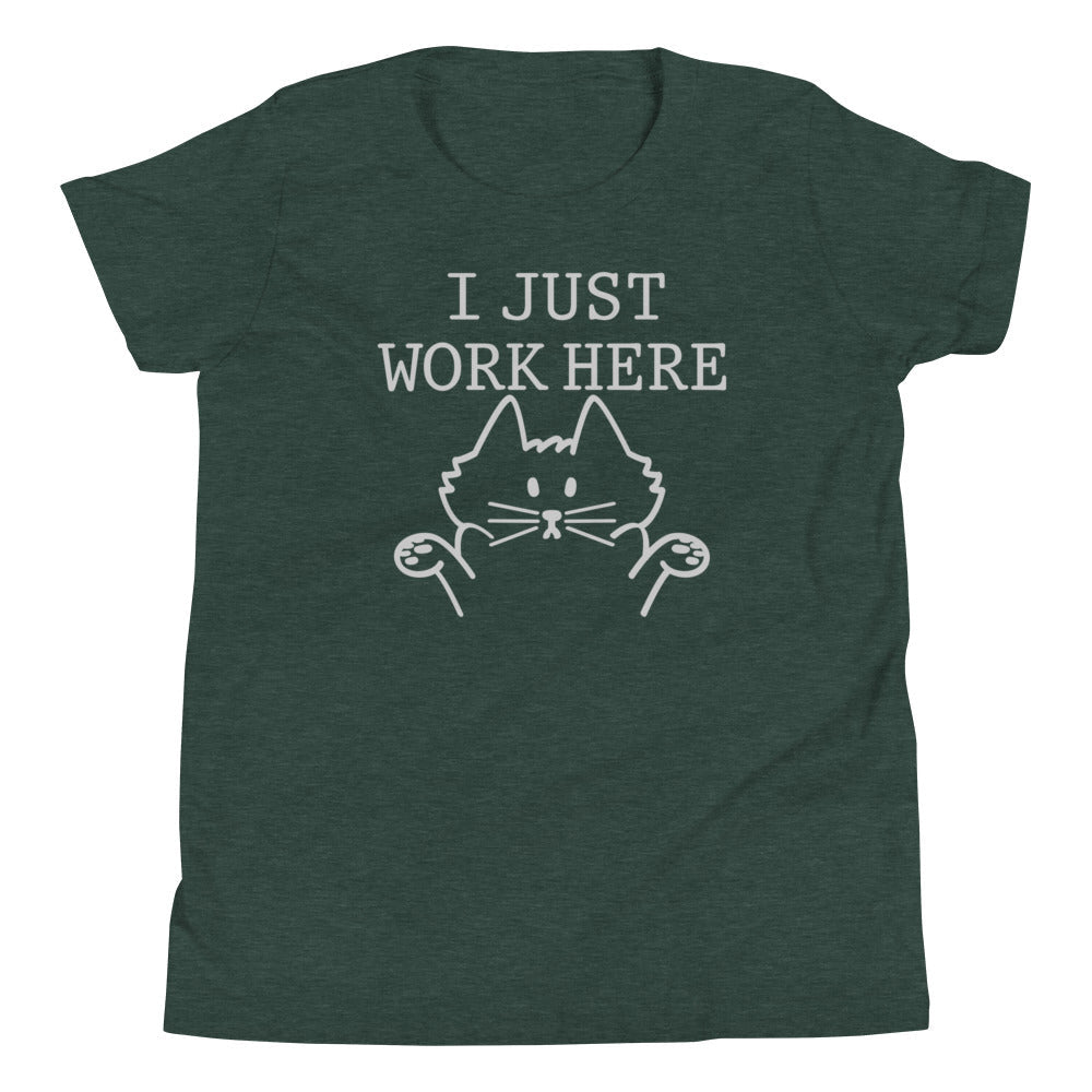 I Just Work Here Kid's Youth Tee Hoodie, Sweatshirt | CoreVibeTees.com (Image 4)