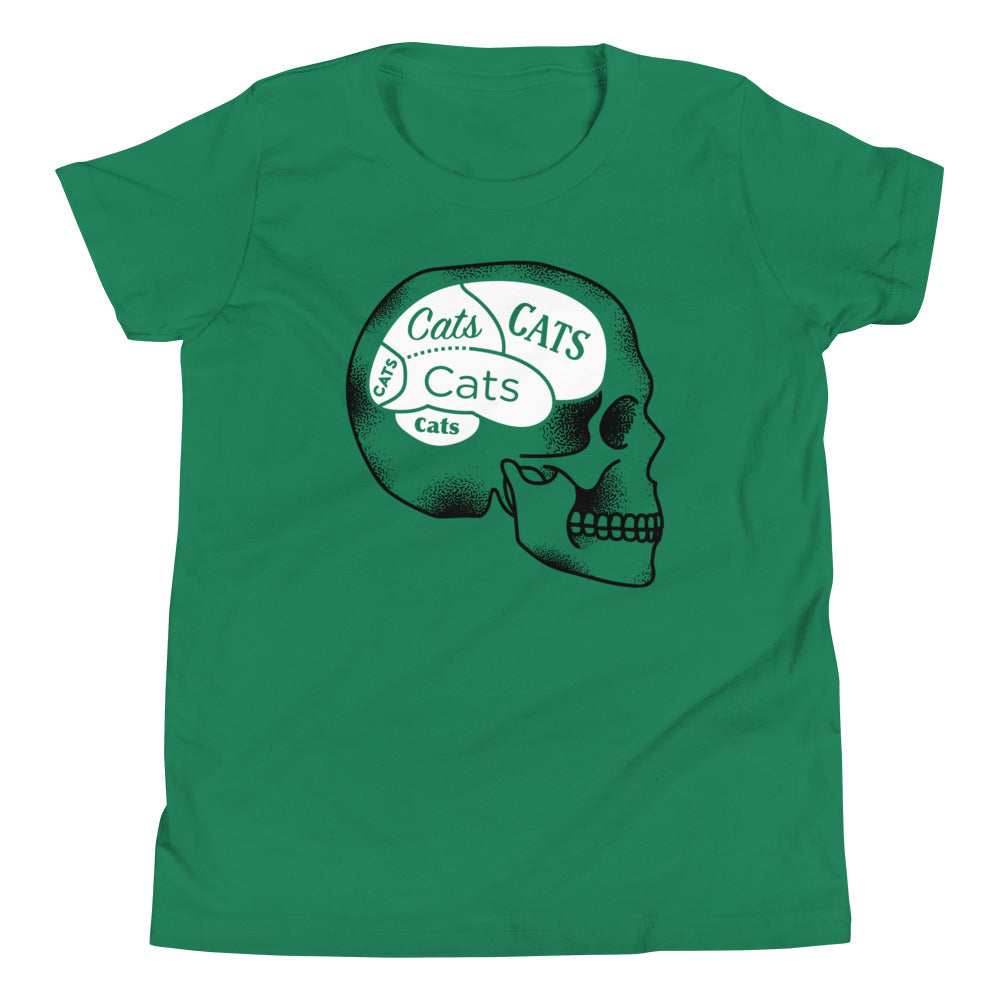 Cats On The Brain Kid's Youth Tee Hoodie, Sweatshirt | CoreVibeTees.com (Image 3)