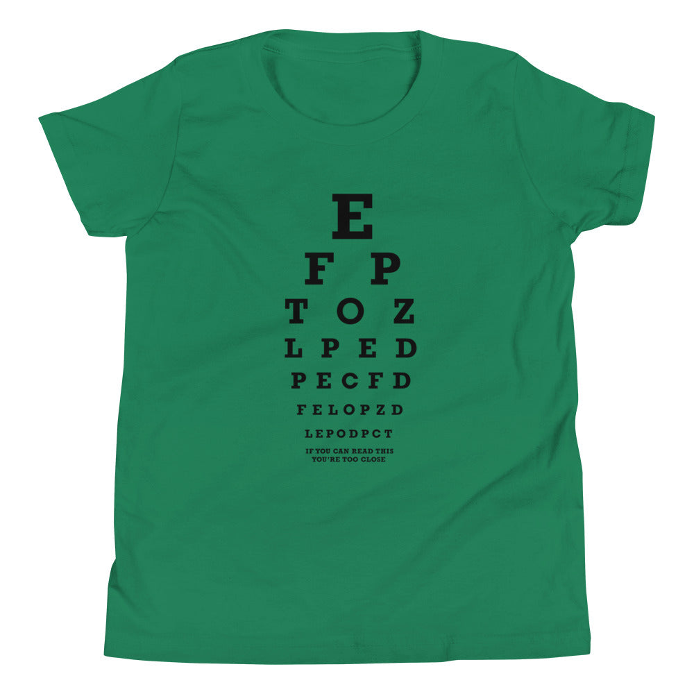 Too Close Eye Chart Kid's Youth Tee Hoodie, Sweatshirt | CoreVibeTees.com (Image 4)