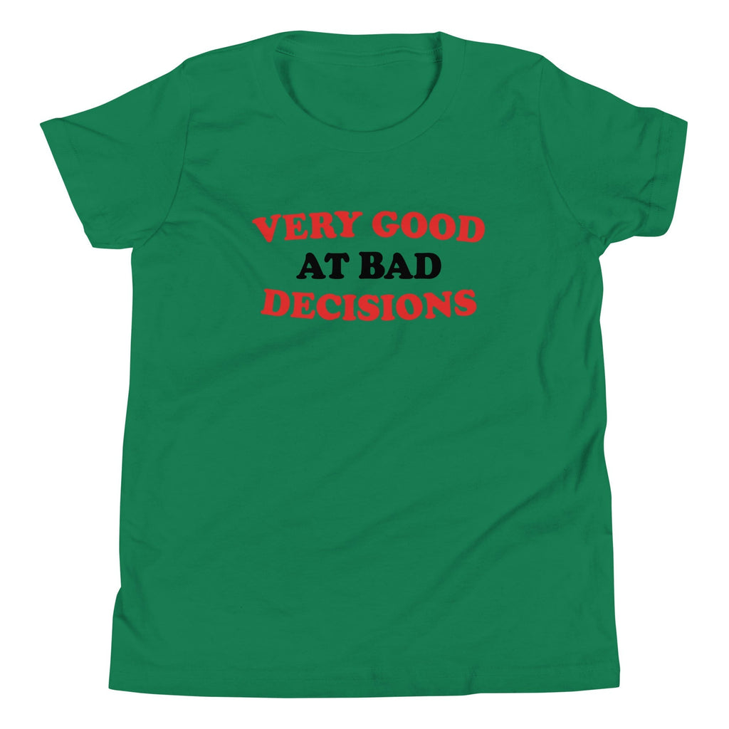 Very Good At Bad Decisions Kid's Youth Tee Hoodie, Sweatshirt | CoreVibeTees.com (Image 3)