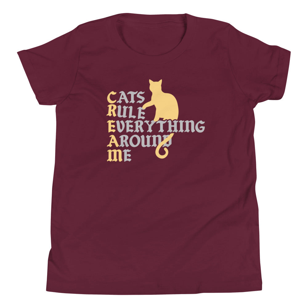Cats Rule Everything Around Me Kid's Youth Tee Hoodie, Sweatshirt | CoreVibeTees.com (Image 2)