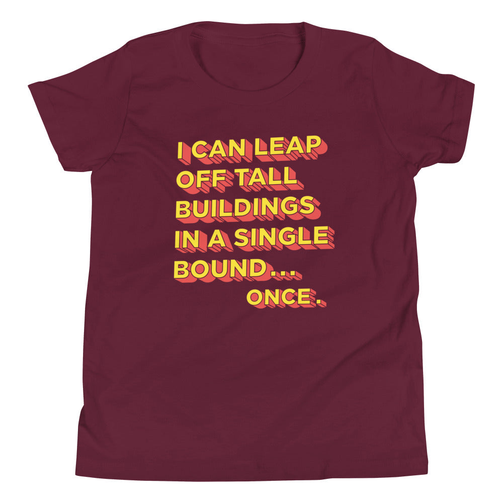Tall Buildings In A Single Bound Kid's Youth Tee Hoodie, Sweatshirt | CoreVibeTees.com (Image 3)